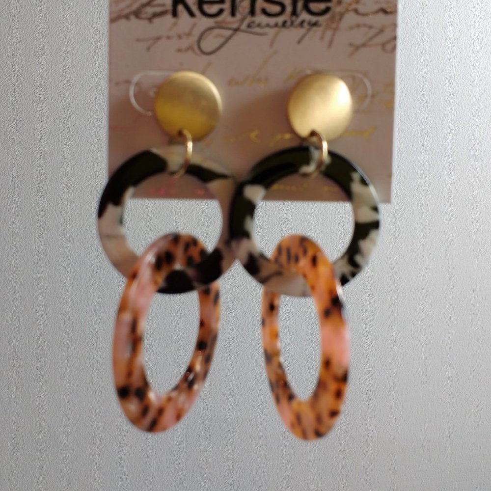Kensie Double Hoop Earrings New